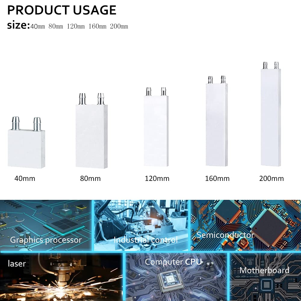 ClYXGS Aluminum Water Cooling Block, Liquid Cold Water Plate Heat Sink Water-Cooled Exchanger Head semiconductor Refrigeration Sheet CPU Graphics