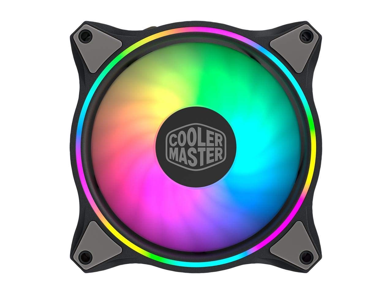 3-in-1 MasterFan MF120 Halo Duo-Ring Addressable RGB Lighting 120mm with Independently-Controlled LEDs, Absorbing Rubber Pads, PWM Static Pressure