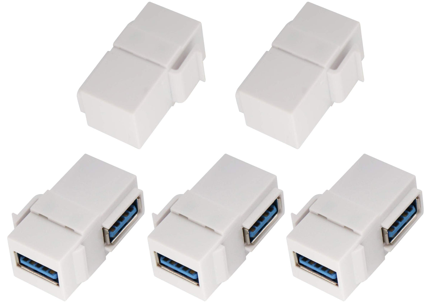 AAOTOKK Right Angle USB 3.0 Keystone Coupler 90 Degree USB 3.0 A Female to Female Keystone Jack Insert Socket Coupler Adapter for Wall Plate Outlet…