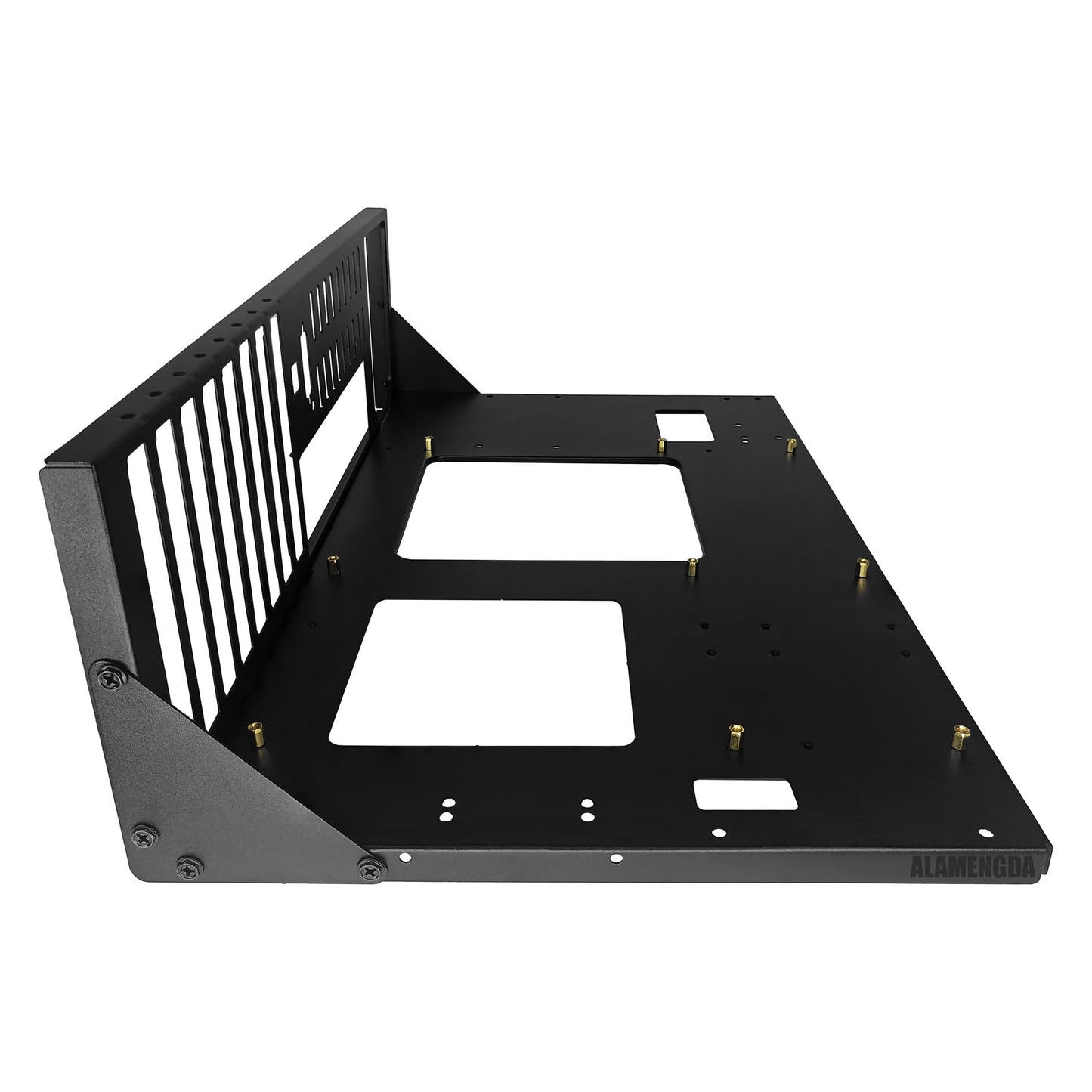 ALAMENGDA DIY Pc Test Bench, Open Chassis Case Rack for ATX/M-ATX/ITX Motherboards,Widely Body Heat Dissipation Design Open Air Pc Case, SSD