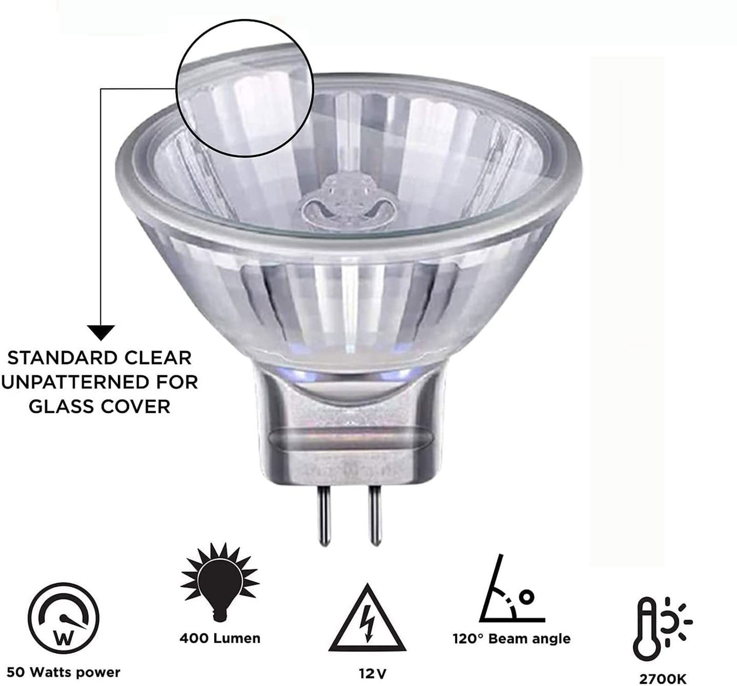 Edearkar Halogen Light Bulbs Halogen Lamp MR16 12 Volt 10Watt Halogen Bulbs for Landscape Light,School,Family,Tunnel Light,Pack of 8
