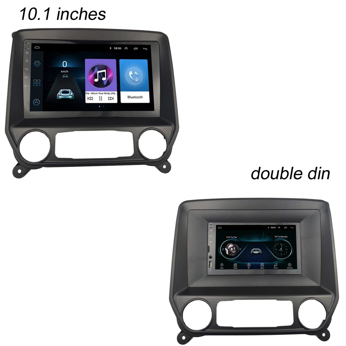DKMUS Radio Stereo Bezel for Chevrolet Silverado 2014+ GMC Sierra 2014+ Dash Installation Mount Trim Kit Fits 10.1" and Double Din