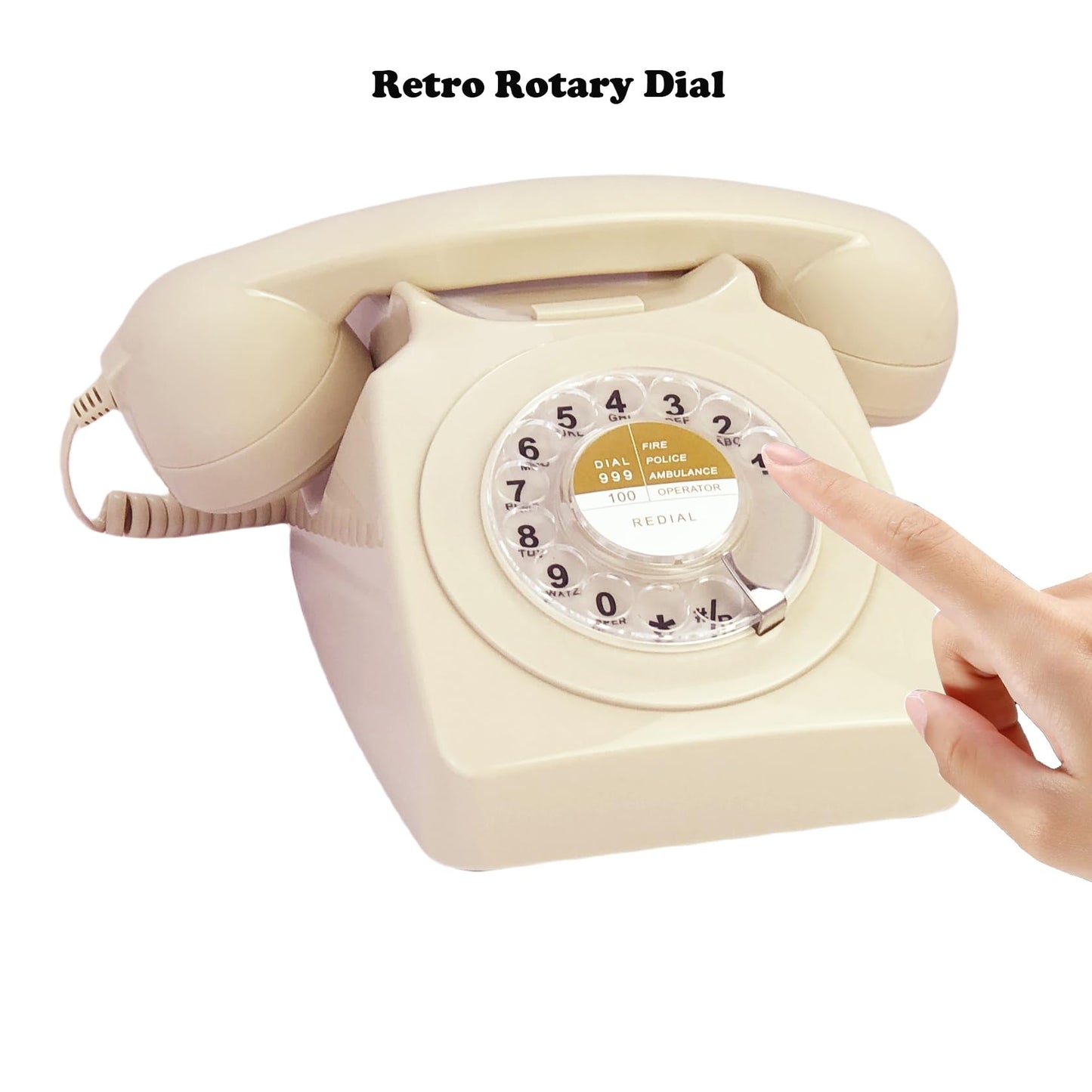 Benotek Retro Rotary Phone Old-Fashioned Decorated Antique Telephone Wired Landline Telephones for Home Office School Hotel Decor