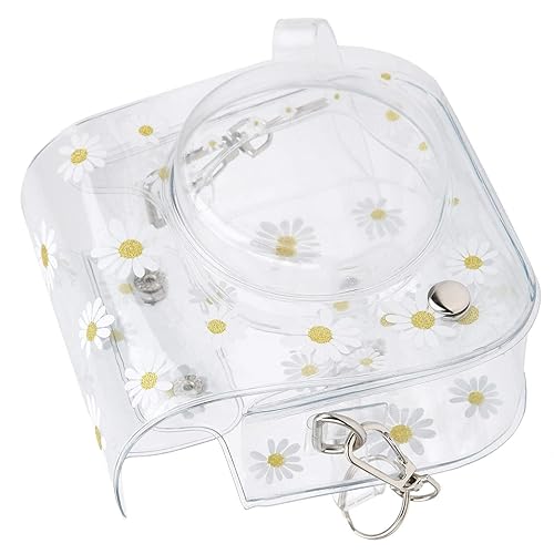 Yitengteng Camera Case for Fujifilm Instax Mini 11/9/8 Camera,adjustable PVC Camera Protective Cover Daisy Transparent Sling Shell Bag with Shoulder