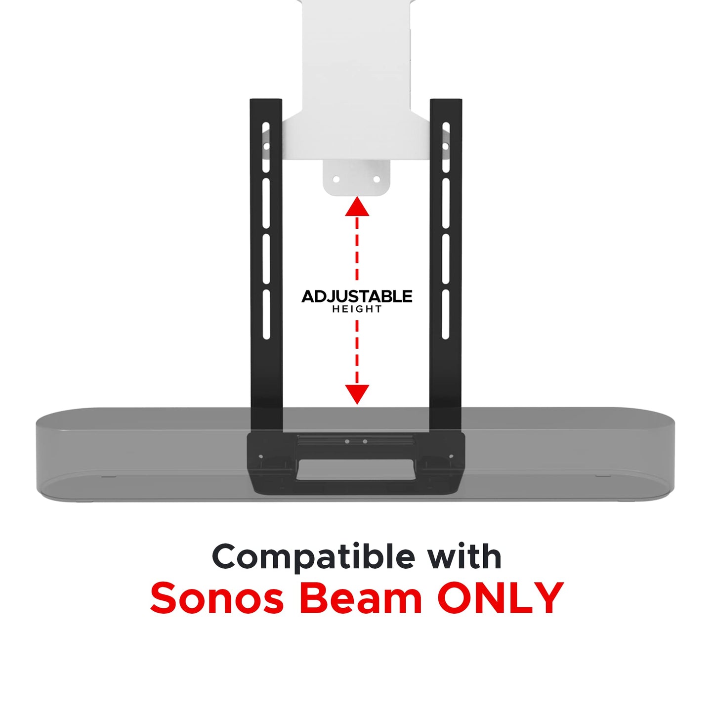 Sound Bass Beam TV Mount, Compatible with Generation 1 & 2 Sonos Beam Mounting Bracket for TV, Black, Full Hardware Kit Included, Beam Soundbar