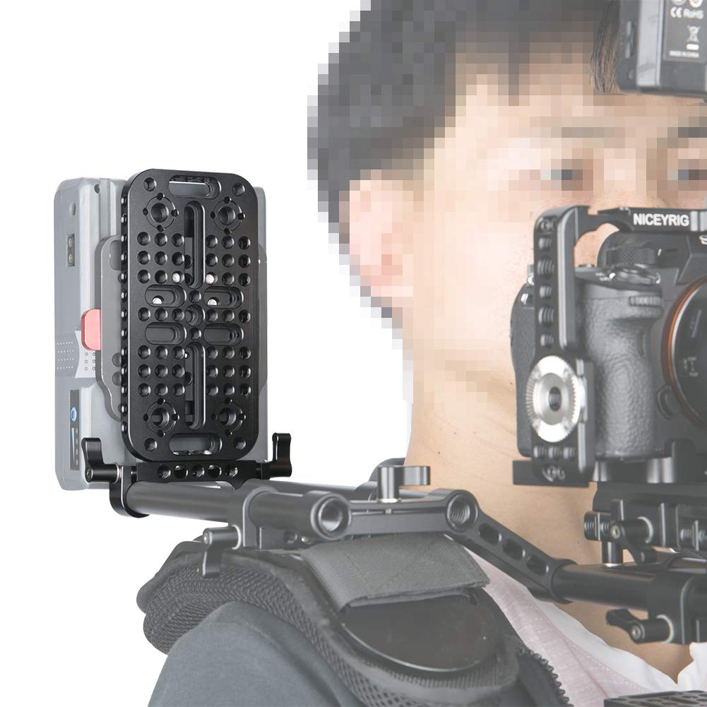 NICEYRIG Camera Cheese Mounting Plate with 15mm Rod Clamp, Top Plate for DSLR Rig System Battery Converter Box