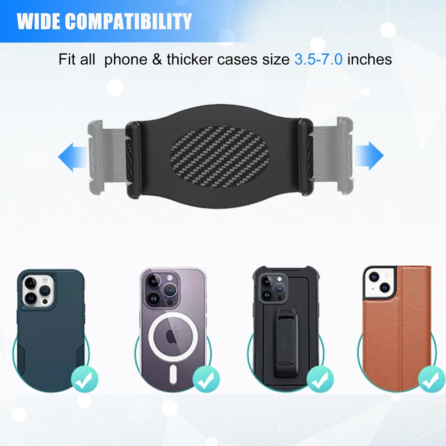 JCTRIWAY Tripod Phone Mount, Universal Phone Holder for Tripod, Cell Phone Tripod Mount Adapter Multi Angle Adjustment Tripod Phone Holder for iPhone