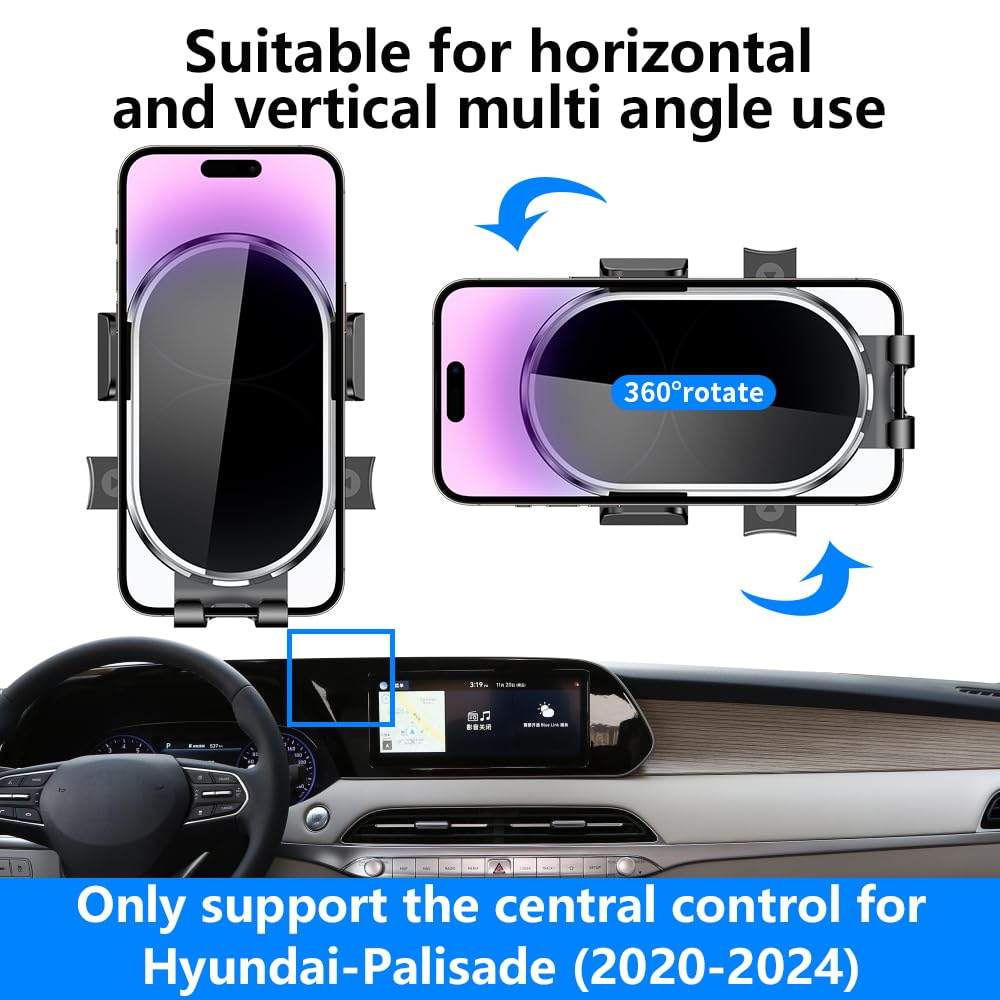 YEGZA Car Phone Holder for Hyundai Palisade 2020 2021 2022 2023 2024 Auto Accessories Navigation Bracket Interior Decoration Dashboard Cell Mobile