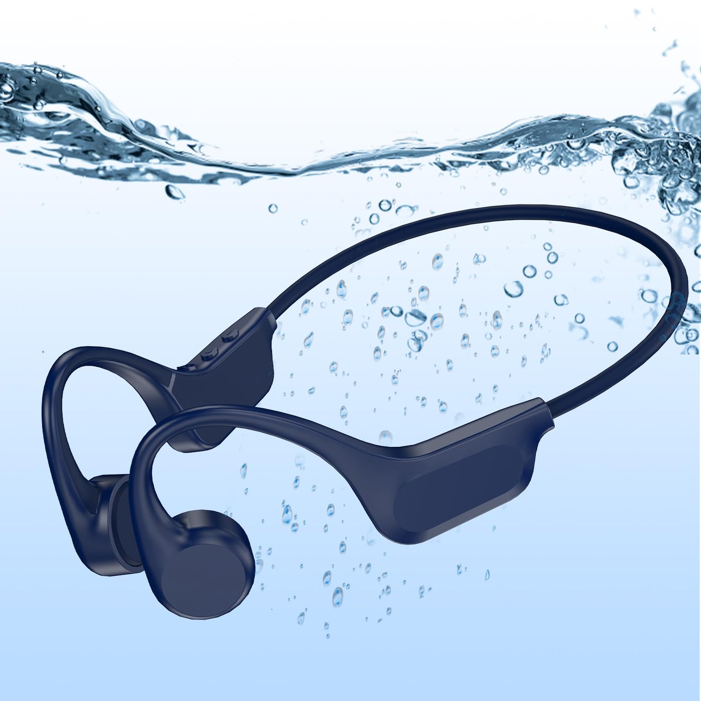 RR SPORTS Bone Conduction Bluetooth Headphones-SwimBeats,IP68 Waterproof Swimming Headphones with 32GB MP3 Player, Lightweight Open Ear Design…