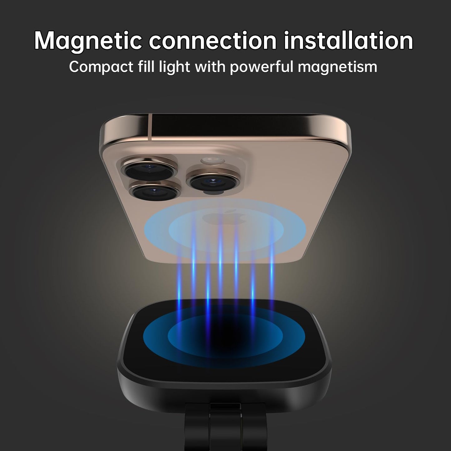 Suptig Magnetic Selfie Light, Selfie Light Phone Light Compatible for iPhone Magsafe, RGB 360° LED Selfie Ring Fill Light with Mirror