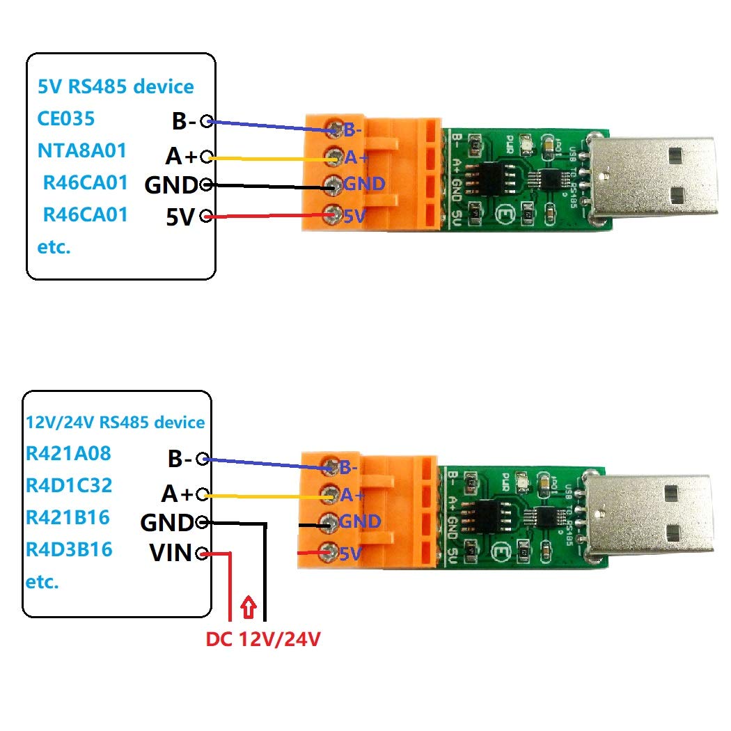 2.4G Multifunction Interface Wireless Transceiver TTL RS232 RS485 Type-C USB for Arduiuo NodeMCU ESP8266 ESP32 Modbus RTU (5 PCS(USB to RS485))