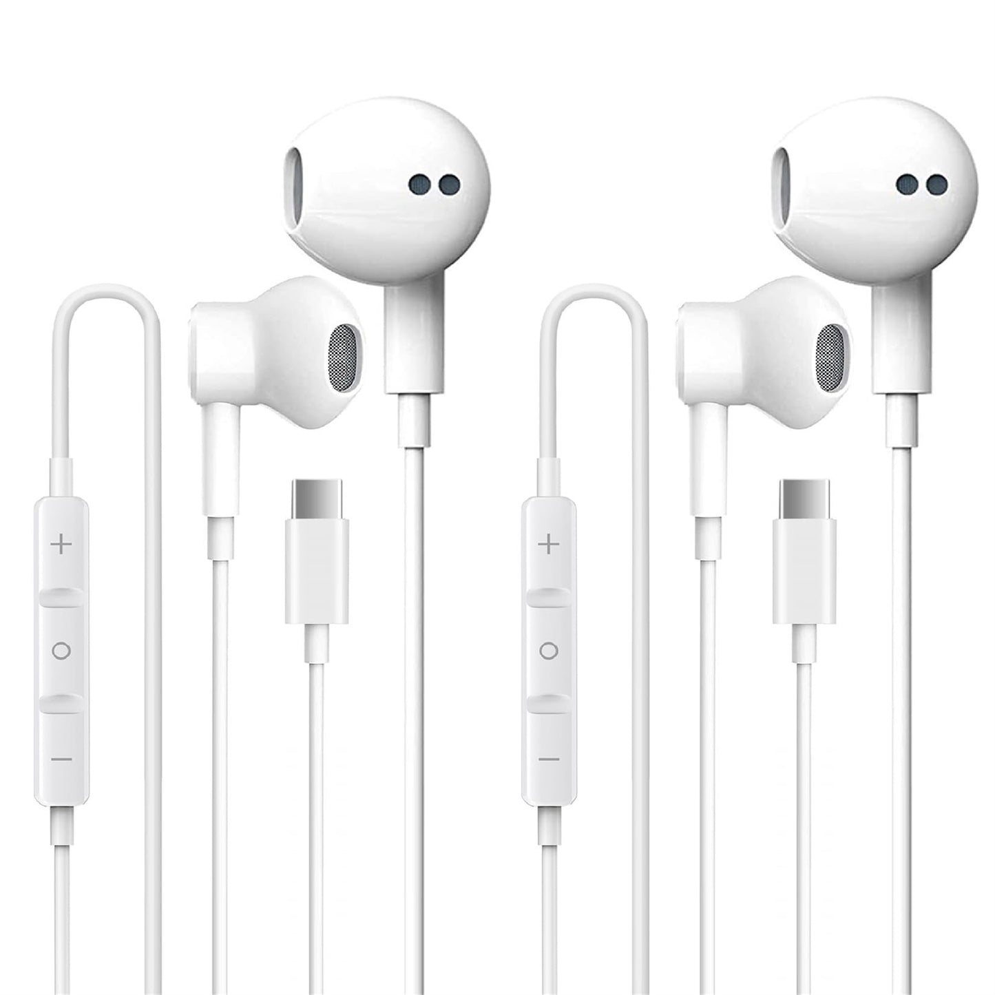 2 Pack USB C Headphones for iPhone 17 with Microphone & Remote Control