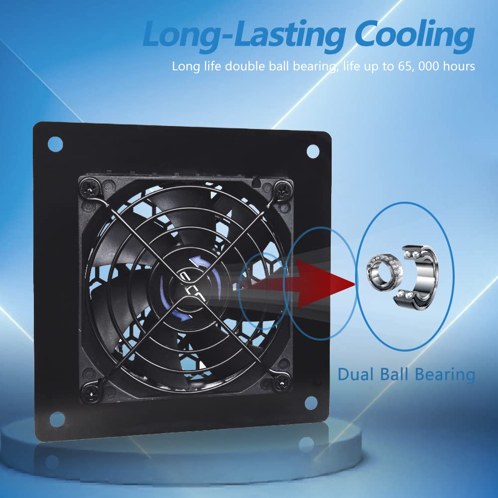 SCCCF USB Cabinet 80MM Fan Quiet Cooling Fan System 4" with Speed Control, for Home Theater AV Cabinets (2PACK)
