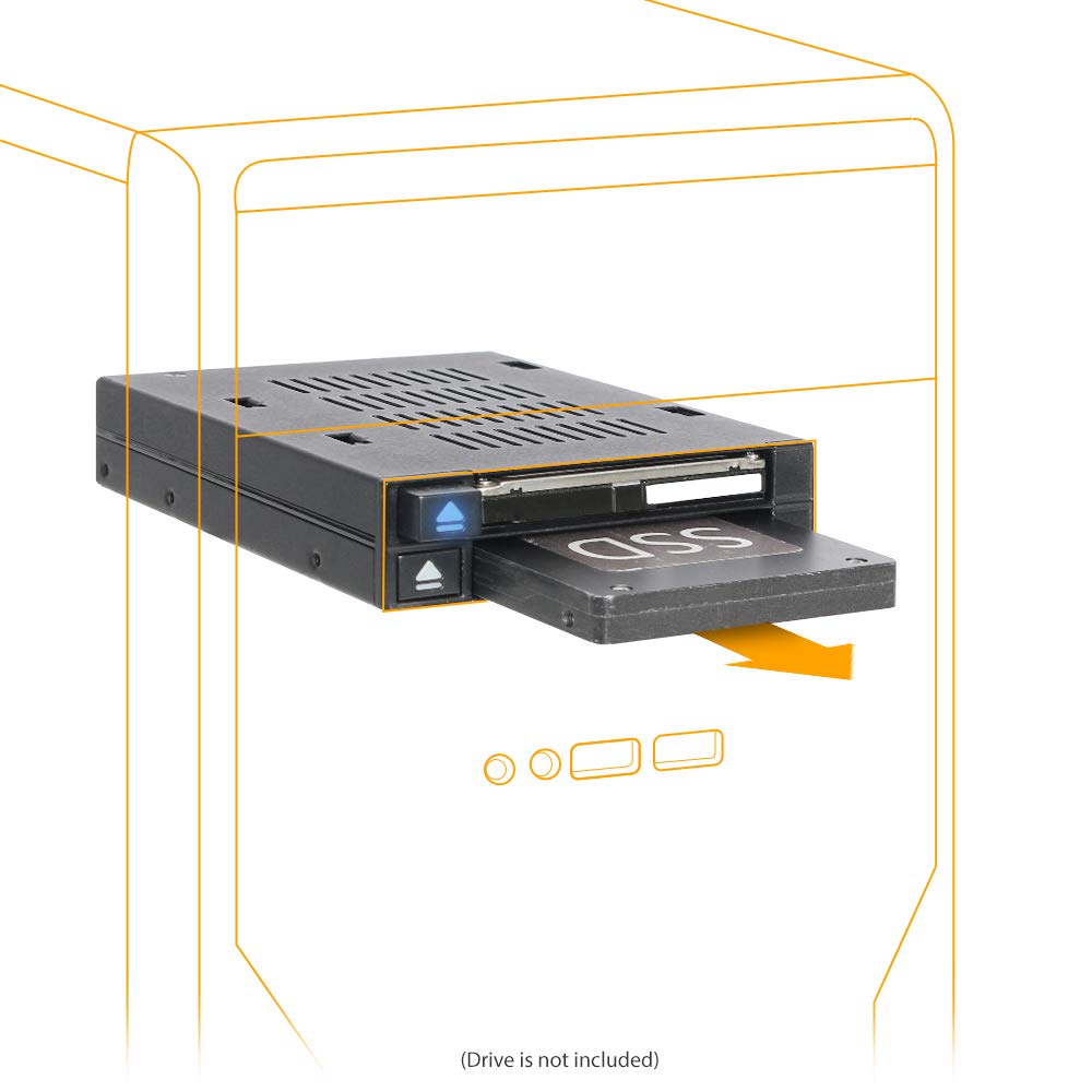 ICY DOCK Dual 2 Bay 2.5” SSD & HDD Dock Tool-Less Hot-Swap SATA / SAS Mobile Rack Enclosure for 3.5” Bay - flexiDOCK MB522SP-B