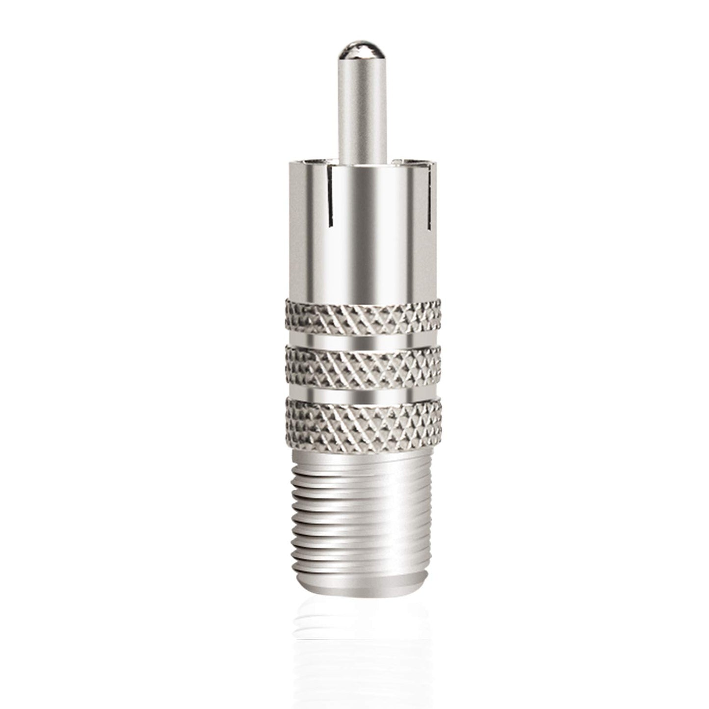 Aniann 10 Pack F Type Female to RCA Male Coaxial Cable Adapter, Straight Coupler Adapter Connector for Video Audio (Nickel Plated)