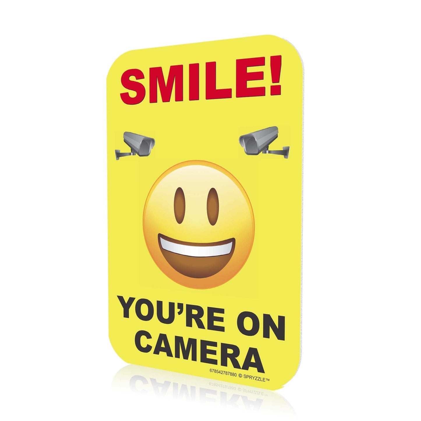 Smile You're on Camera Video Surveillance Security Sign 9" x 12" PVC Warning Signs for Property Home Security Signs for House, Home Business, Camera