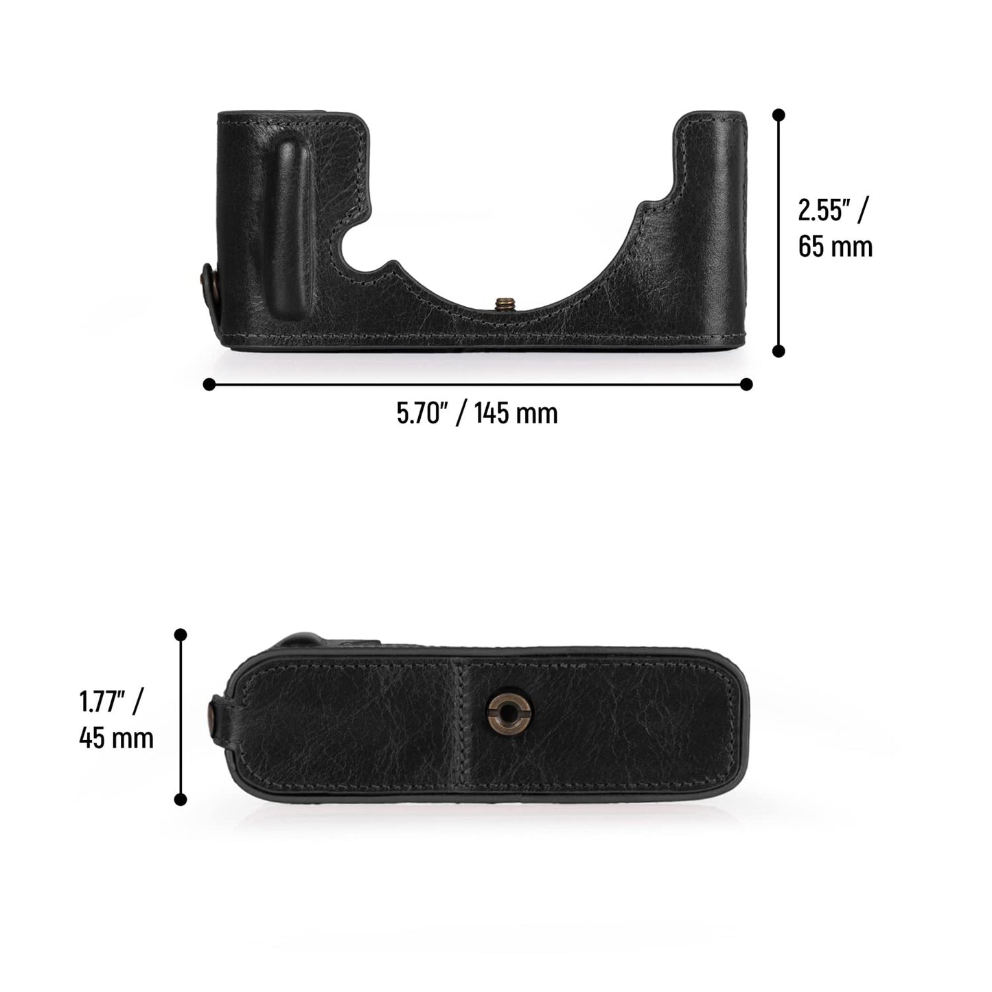 MegaGear MG2016 Ever Ready Genuine Leather Camera Half Case Compatible with Nikon Z fc (Black)