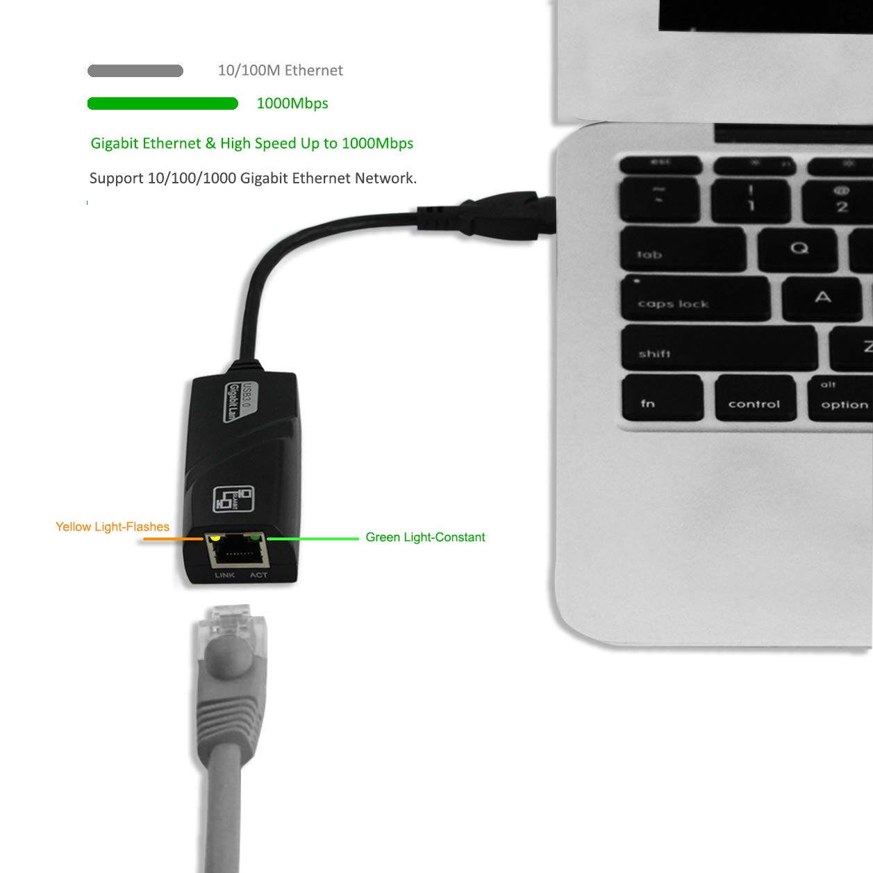 InstallerCCTV USB to Ethernet Adapter, adds Network connectivity to a Computer, MacBook, iMac Pro, Chromebook for Linux, Windows Vista, Windows XP