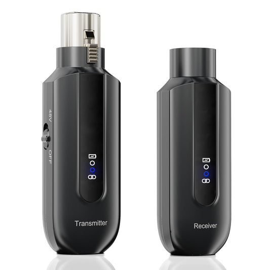 Wireless Transmission System, 2.4GHz Wireless Transmitter Receiver, XLR Wireless Transmitter for Dynamic Condenser Microphone, for Audio Mixer and PA