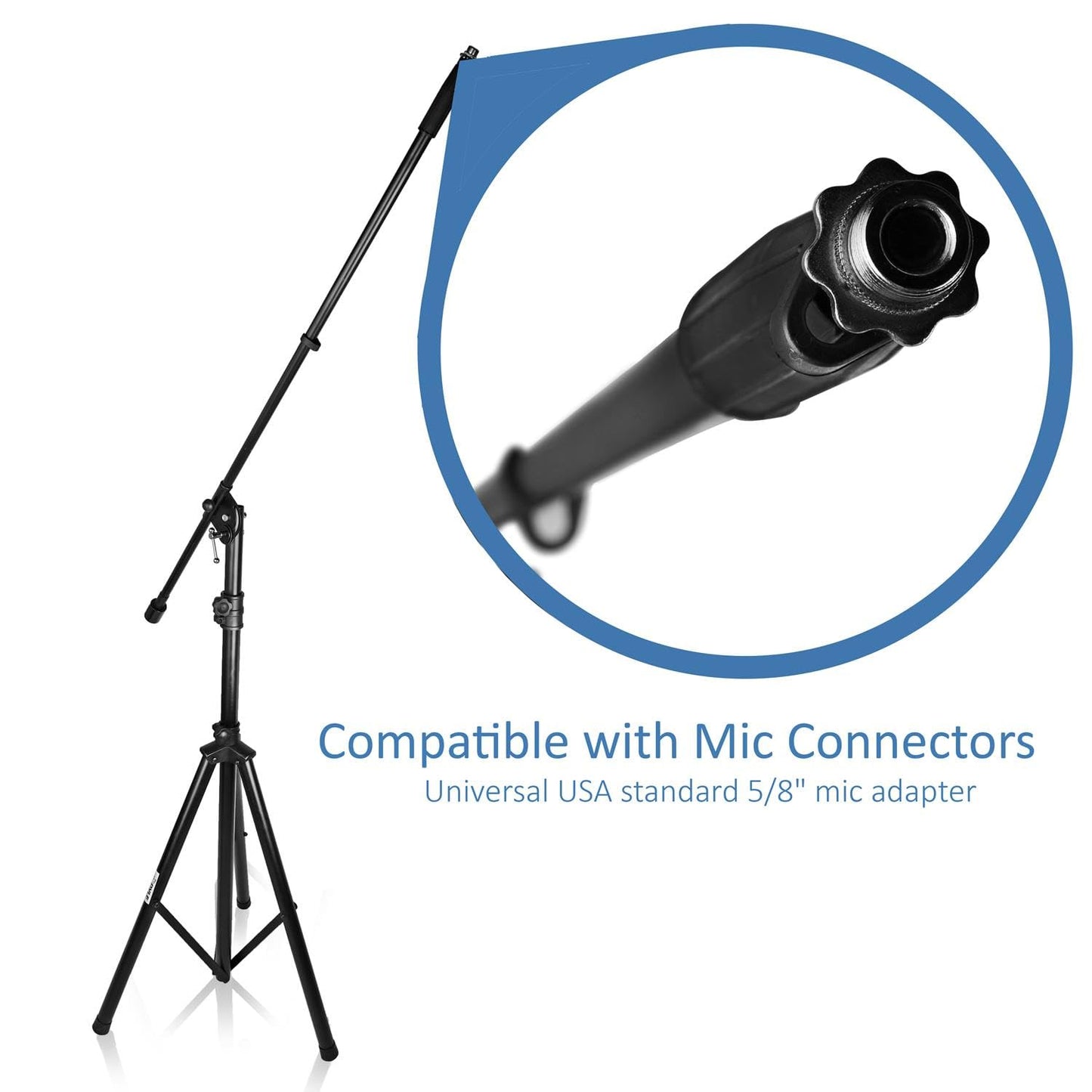Pyle Strongest HIgh-Performance Adjustable Microphone Suspension Boom Stand | Tripod Mic Stand Mic Adapter & Clamp - Stage, Karaoke Studio, Durable