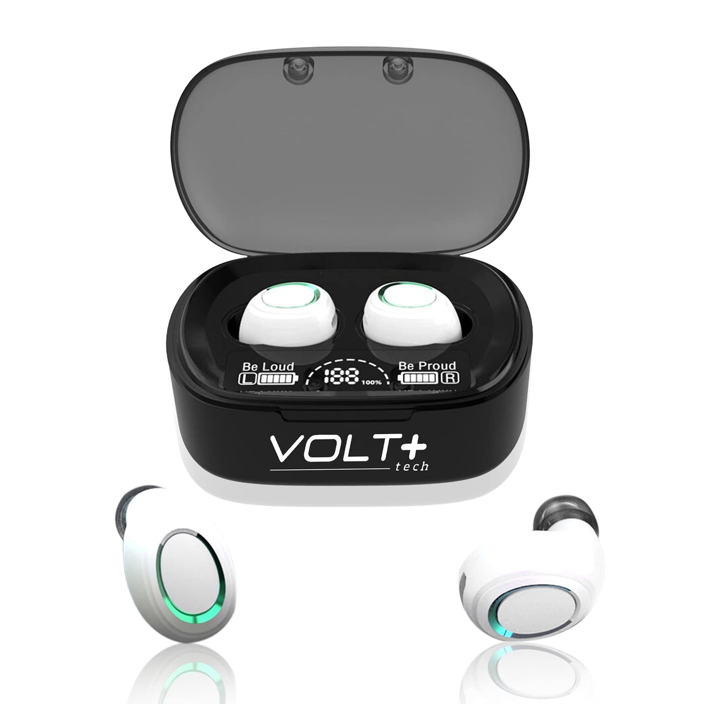 VOLT PLUS TECH Wireless V5.3 PRO Earbuds Compatible with Apple Samsung HP DELL Google Intel Nuc IPX3 Bluetooth Touch Waterproof/Sweatproof/Noise…