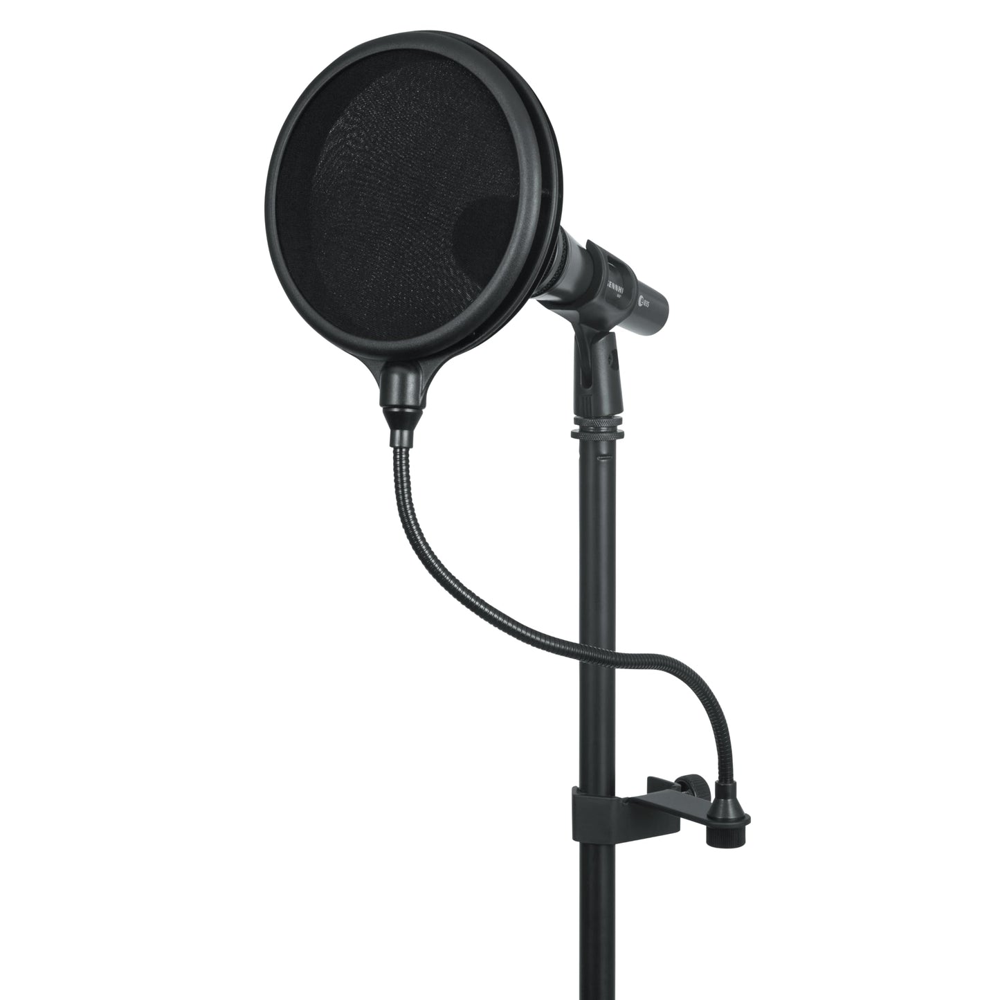 Gator Frameworks Split Level Double Layered Pop Filter with Attachment Clamp; Fits Most Standard Microphone Stands (GM-POP FILTER)