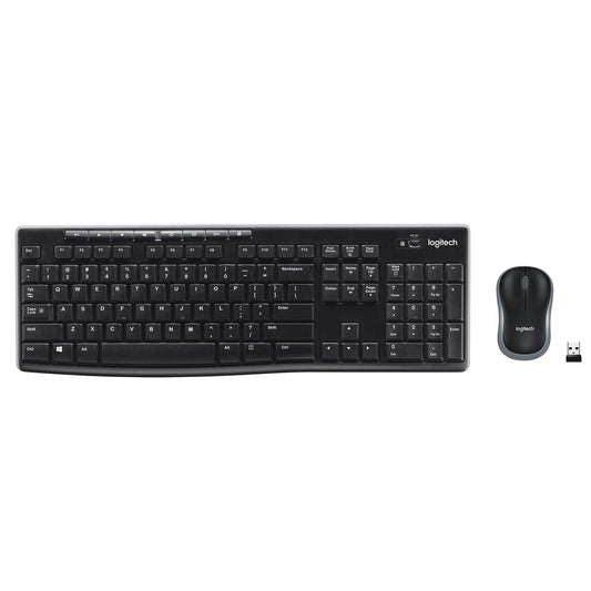 Logitech MK270 Wireless Keyboard and Mouse Combo for Windows, 2.4 GHz Wireless, Compact Mouse, 8 Multimedia and Shortcut Keys, 2-Year Battery Life