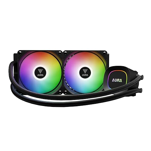 GAMDIAS 240mm AIO CPU Cooler, ARGB Liquid Cooler with 2×120mm PWM Fans Up to 73.7CFM, All-in-One Water Cooling CPU Cooler for Intel