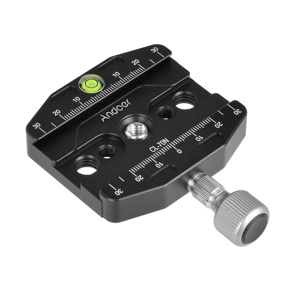 Andoer 70mm Quick Release Plate Clamp Photography Accessories 1/4 3/8inch Thread for Manfrotto 410 for Arca Swiss Tripod Ballhead