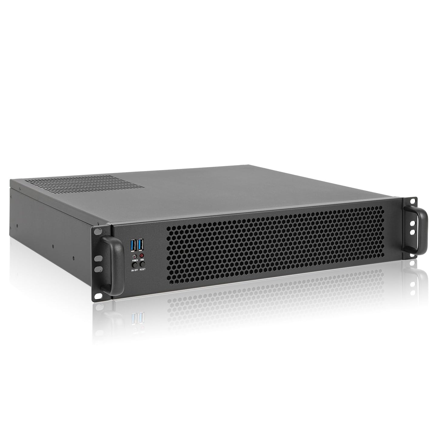RackChoice Server case MicroATX/Mini-ITX 2U Rackmount Server Chassis max 7x3.5 Bay / USB3.0 with 2.0 Adapter Support ATX PSU Either top or Side