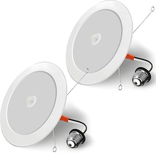 seami Motion Sensor Downlight, Dusk to Dawn Security 6 Inch Led Recessed Night Lights,17W Equivalent 100W 5800K Daylight, Indoor Motion Activation