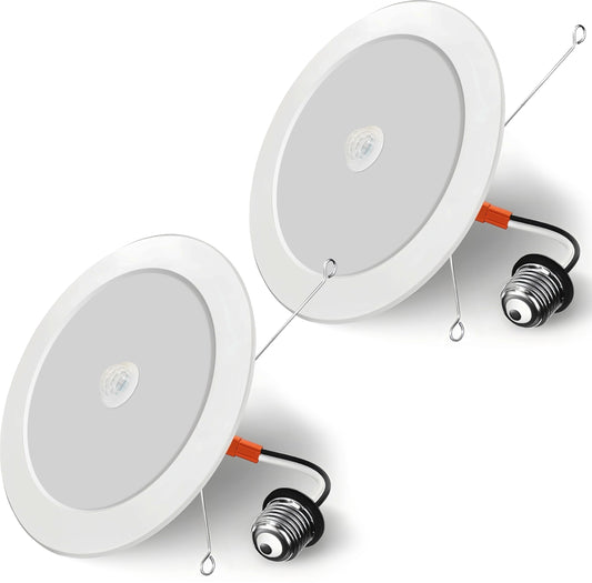 seami Motion Sensor Downlight, Dusk to Dawn Security 6 Inch Led Recessed Night Lights,17W Equivalent 100W 5800K Daylight, Indoor Motion Activation