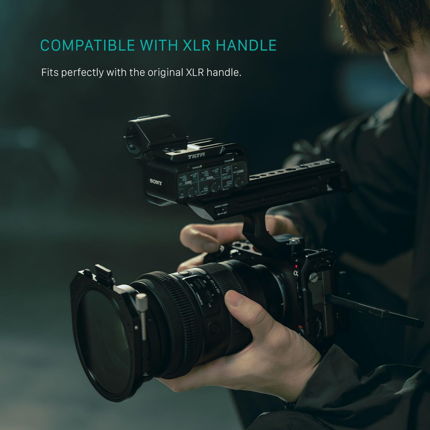 Tilta Full Camera Cage for FX3/FX30 V2 | Top Plate NATO Rail, Cold Shoe, 1/4"-20 and 3/8"-16 | Thumb Screw Design | Titanium Gray