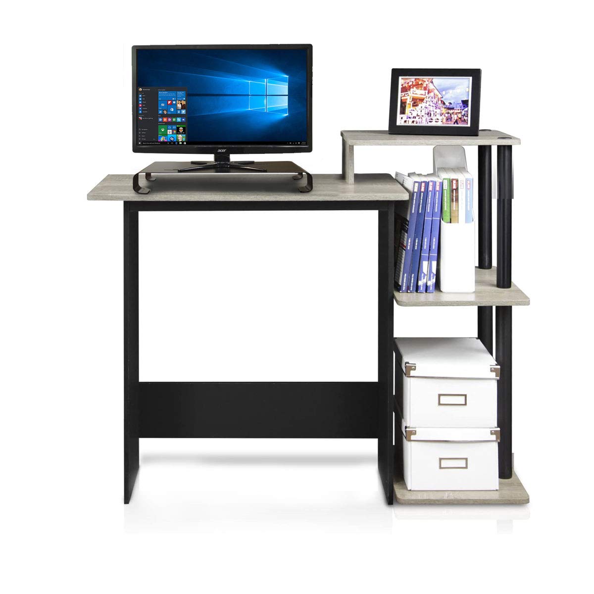 Syba Monitor Stand Riser for Computer, Laptop, Printer, Notebook and All Flat Screen Display with 19" platform and 3" height With USB 3.0 Hub, Black