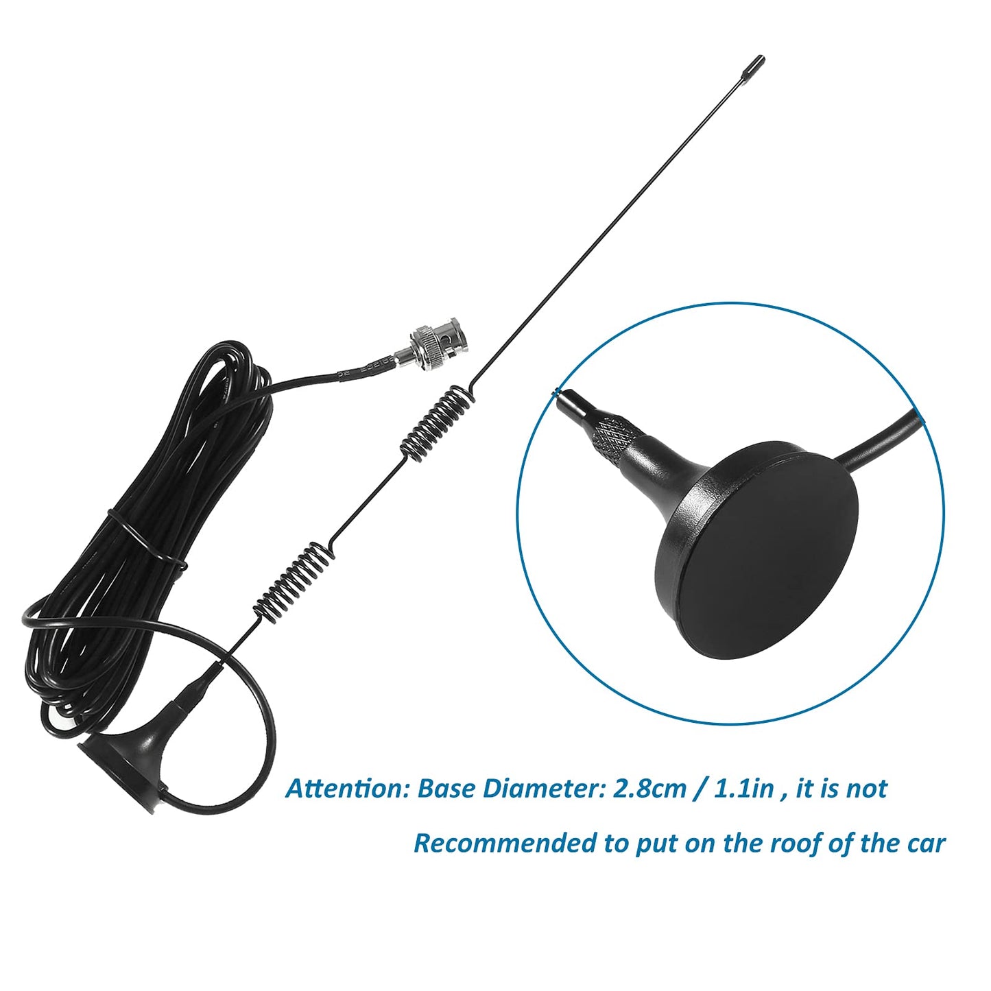AEDIKO 2pcs Police Scanner Antenna HF VHF UHF 20-1300MHz BNC Male Antenna for Radio Shack Police Radio Scanner