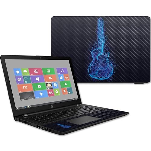MightySkins Carbon Fiber Skin for HP 15T Laptop 15.6" (2017) - Electric Guitar | Protective, Durable Textured Carbon Fiber Finish | Easy to Apply…