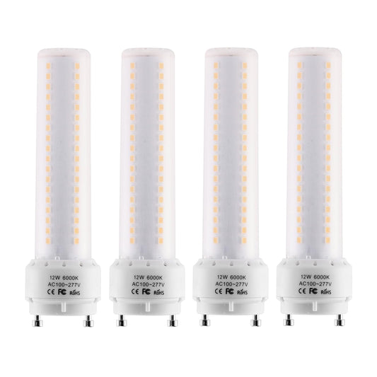 Lidesheng GU24 LED Light Bulb 6000K Cool White High Brightness 1600lm for Bathroom Ceiling Fan 18W 23W T2 Spiral CFL Lamp Replacement, 100-277V 12W