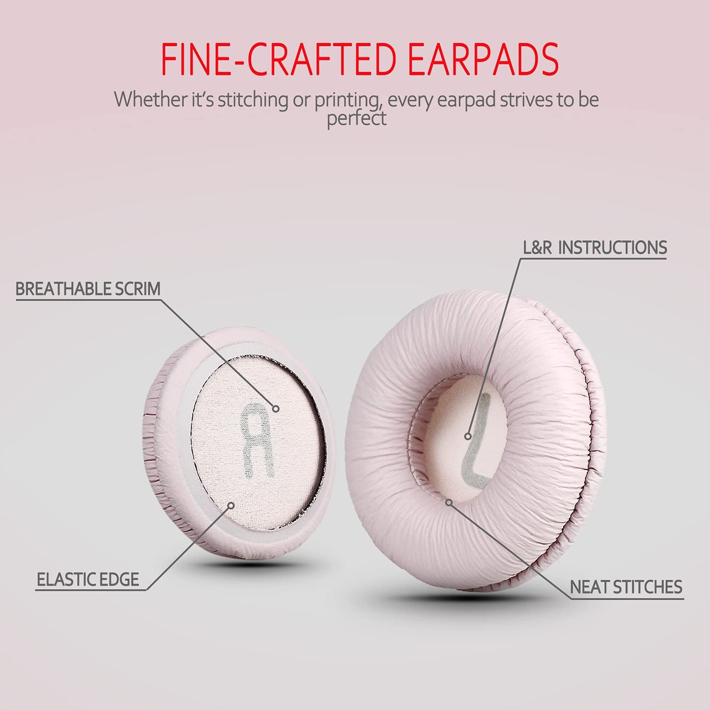 Professional Replacement Ear Pads for JBL Tune 600BT/T500BT/T450BT, Panasonic Technics RP-DJ1200/1210, Logitech H390/H530 On-Ear Headphones, by Krone