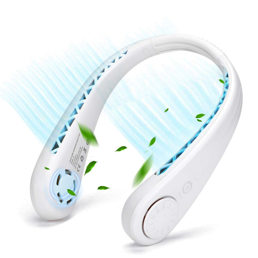 AURUZA Portable Bladeless Neck Fan with Strong Wind,Battery Operated Personal Hands Free small Fans,Rechargeable,Super Quiet,Air Cooling Bladeless