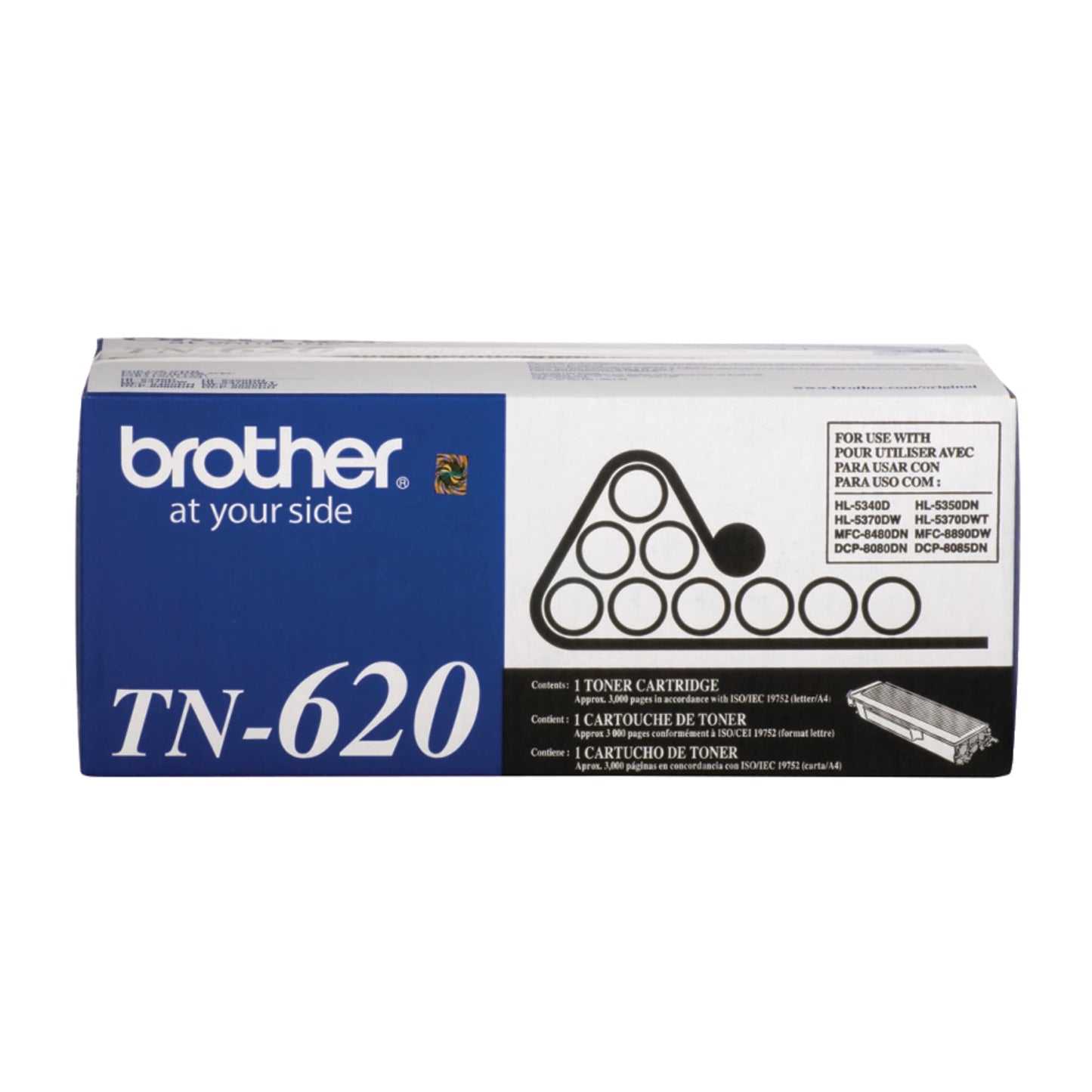 Brother TN-620 DCP-8080 8085 HL-5340D 5350 5370 MFC-8480 8680 8690 8890 Toner -Cartridge (Black) in Retail Packaging, 1 Size
