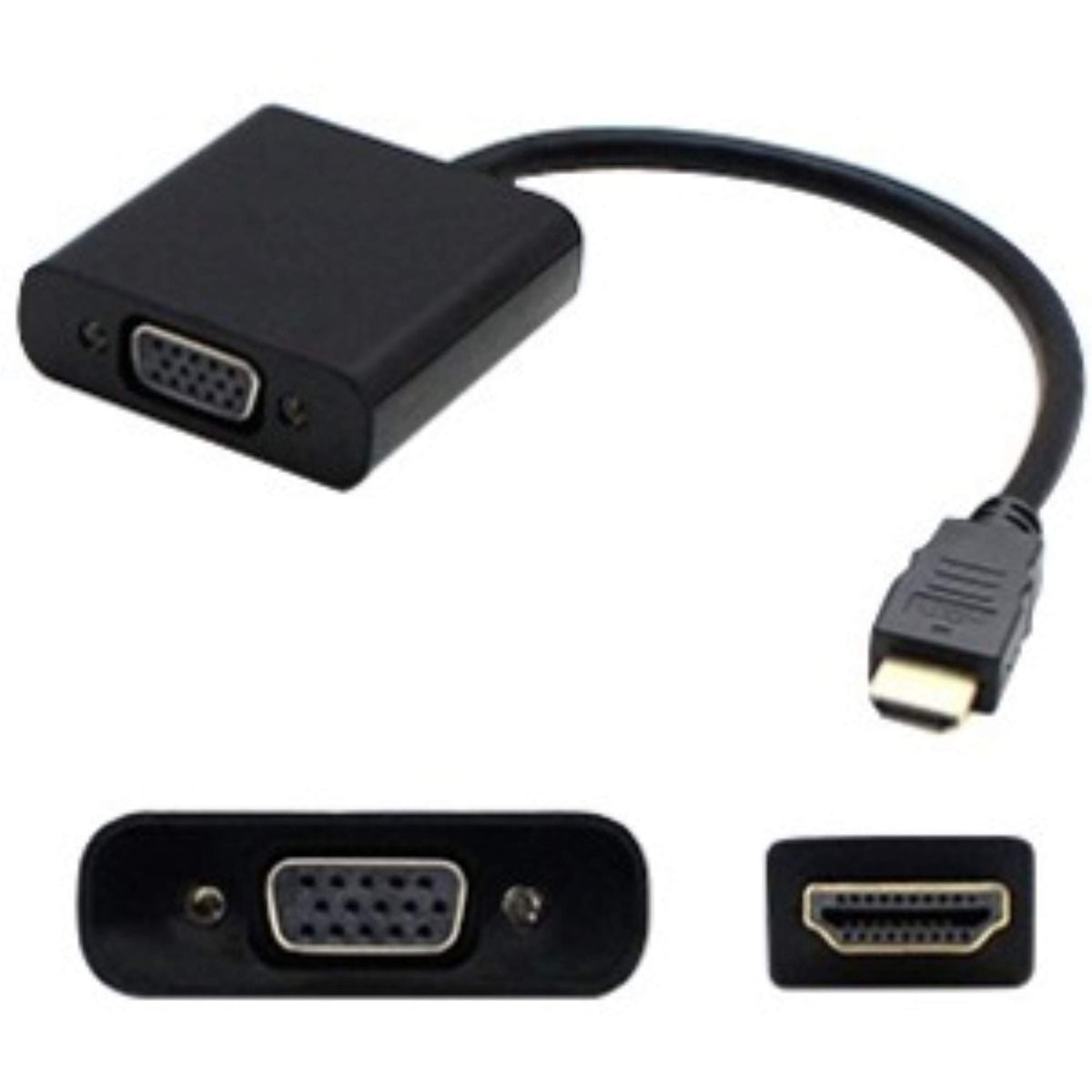 AddOn Lenovo 0B47069 Compatible HDMI 1.3 Male to VGA Female Black Active Adapter for Resolution Up to 1920x1200 (WUXGA)