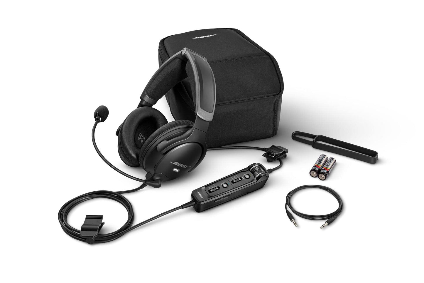 Bose A30 Bluetooth Aviation Headset - Lightweight Comfortable Design, Adjustable ANR and Noise Cancelling Microphone, [Dual Plug] - Black