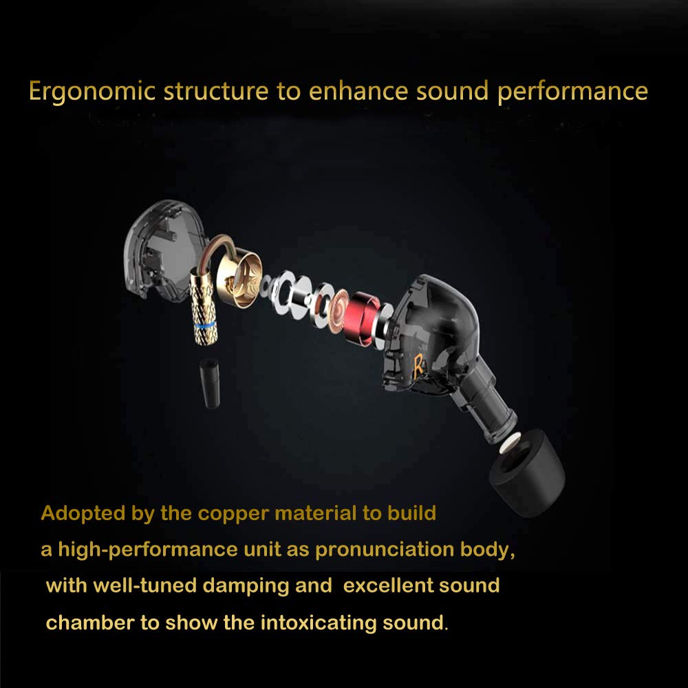 KZ ATE KZ-ATE Dynamic Balanced Armature IEMS In Ear HIFI Monitors DJ Studio Stereo Music Earphones Headphone Earbuds For Mobile Phone iPhone Samsung…
