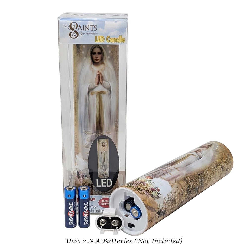 THE SAINTS COLLECTION Our Lady of Good Help LED Flameless Devotional Prayer Candle