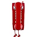 HTMengt Traditional Red Wall Phones for Landline Mechanical Ringing, Classic 2554 Wall Telephone Ringing Indicator, Retro Wall Phone Hearing Aid, Old