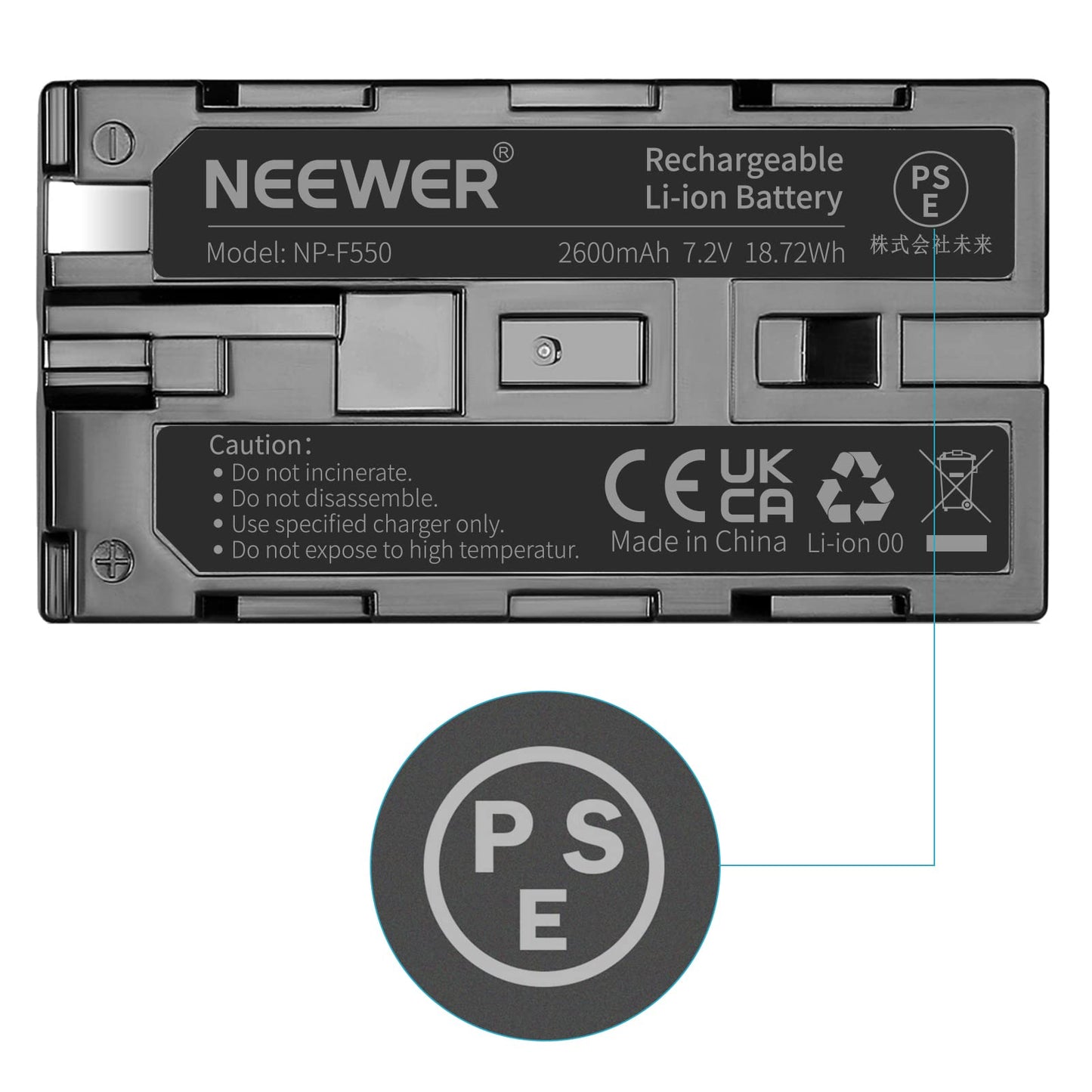 Neewer® (2Pack) 2600mAh Sony NP-F550/570/530 Replacement Battery for Sony HandyCams, Neewer Nanguang CN-160,CN-216,CN-126 Series and Other LED