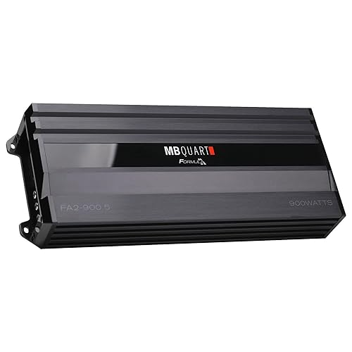 MB Quart Formula 900 Watt 1 Ohm Stable 5 Channel Full Range Class Q1 Car Audio Mobile Amplifier with Bass Remote, FA2-900.5, Black