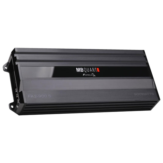 MB Quart Formula 900 Watt 1 Ohm Stable 5 Channel Full Range Class Q1 Car Audio Mobile Amplifier with Bass Remote, FA2-900.5, Black