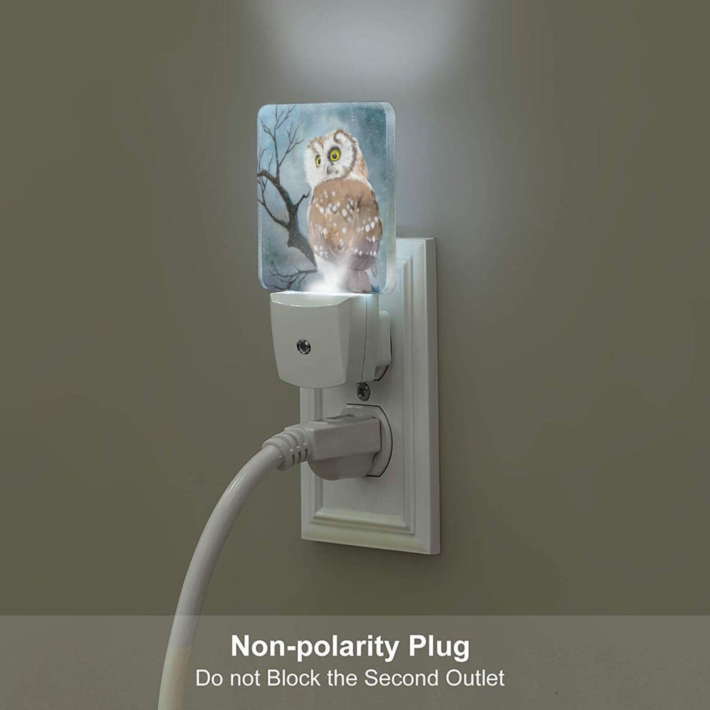 FSHVQKD Winter Snow Cute Night Light,Plug Into Wall with Dusk to Dawn Light Sensors, Warm Nightlights for Bedroom, Bathroom, Hallway, Kitchen, Gifts