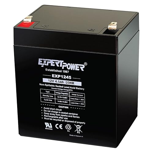 ExpertPower EXP1245 12V 4.5 Amp Rechargeable Battery for Security Systems